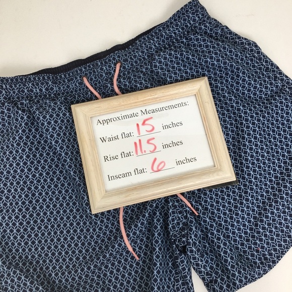 H&M Mens Blue Swim Trunks/Shorts Mesh Lining Pink Drawstring Pool Beach Vacation - Picture 8 of 8